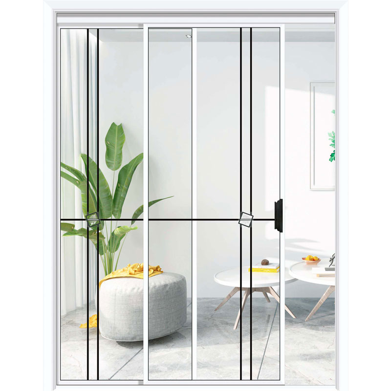Duplex temperatus Glass Accordion Door